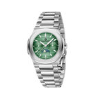 PAGANI DESIGN PD-1786 chronograph moon phase watch with green dial and silver bracelet front