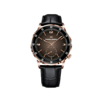 PAGANI DESIGN PD-1790 automatic dress watch with dark brown dial, rose gold case and black leather strap