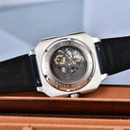 Pagani Design PD-1791 exhibition caseback revealing the automatic movement, 5ATM water resistant