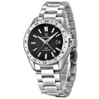 Pagani Design PD-1792 black textured GMT dial, steel 24-hour bezel and bracelet, date at 3