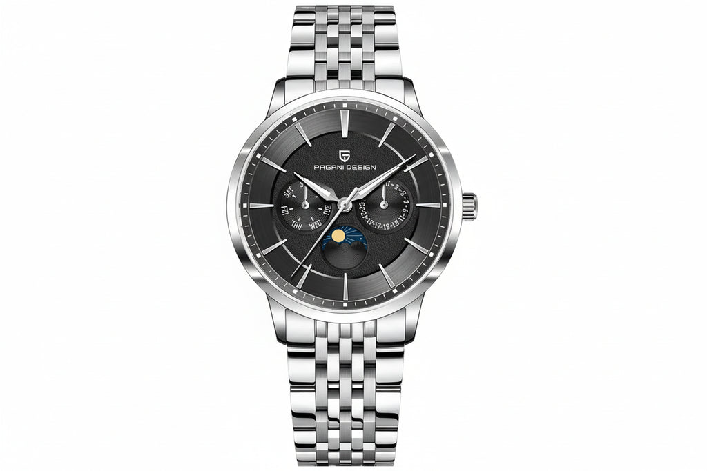 PAGANI DESIGN PD-1795 Men Quartz Watch Sapphire Glass Moonphase 100M Waterproof-PrimeTimepiece