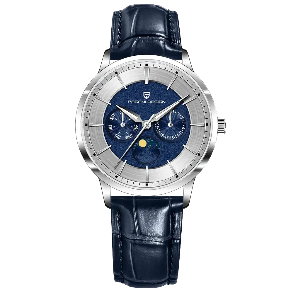 PAGANI DESIGN PD-1795 Men Quartz Watch Sapphire Glass Moonphase 100M Waterproof-PrimeTimepiece