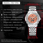 PAGANI DESIGN PD-1795 moonphase watch specifications, 40mm case and Japan Epson VX3HA movement