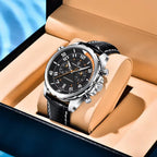 PAGANI DESIGN PD-1811 sports chronograph with black dial displayed in gift box
