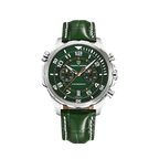PAGANI DESIGN PD-1811 sports chronograph with silver case and green dial, front view