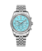 PAGANI DESIGN PD-1814 rattrapante chronograph with sky blue dial, front view
