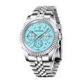 PAGANI DESIGN PD-1814 rattrapante chronograph with sky blue dial, front view