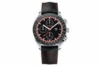 PAGANI DESIGN PD-1816 chronograph with black dial, red accents and perforated black leather strap