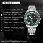 PAGANI DESIGN PD-1816 Mens VK67 Quartz Chronograph Watch AR Sapphire Waterproof-PrimeTimepiece