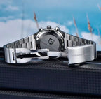 Pagani Design PD-1819 signed folding clasp and engraved steel caseback on the bracelet