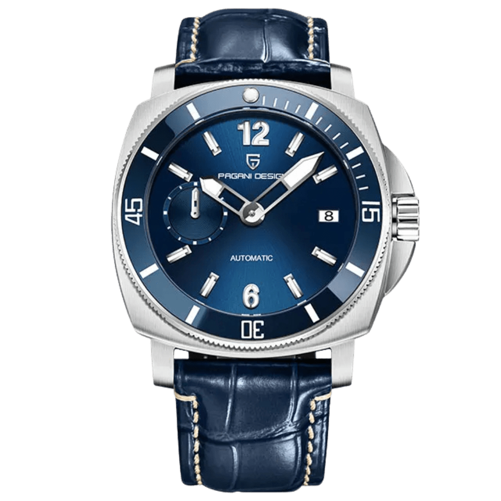 Pagani Design PD-1820 watch with blue leather dial