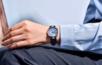 Pagani Design PD-1825 blue model worn on the wrist with a light blue shirt cuff