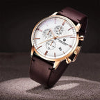 PAGANI DESIGN PD-2720K chronograph with rose gold case and white dial standing side angle