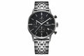 PAGANI DESIGN PD-2720K chronograph with rose gold case, black dial and brown leather strap, front view