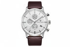 PAGANI DESIGN PD-2720K chronograph with silver case, white dial and steel bracelet, front view
