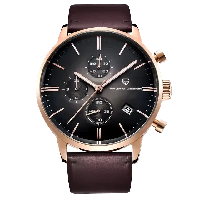 PAGANI DESIGN PD-2720K Men Watch Waterproof 30M Leather Quartz Chronograph VK67-PrimeTimepiece