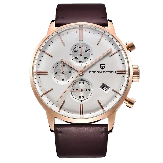 PAGANI DESIGN PD-2720K Men Watch Waterproof 30M Leather Quartz Chronograph VK67-PrimeTimepiece