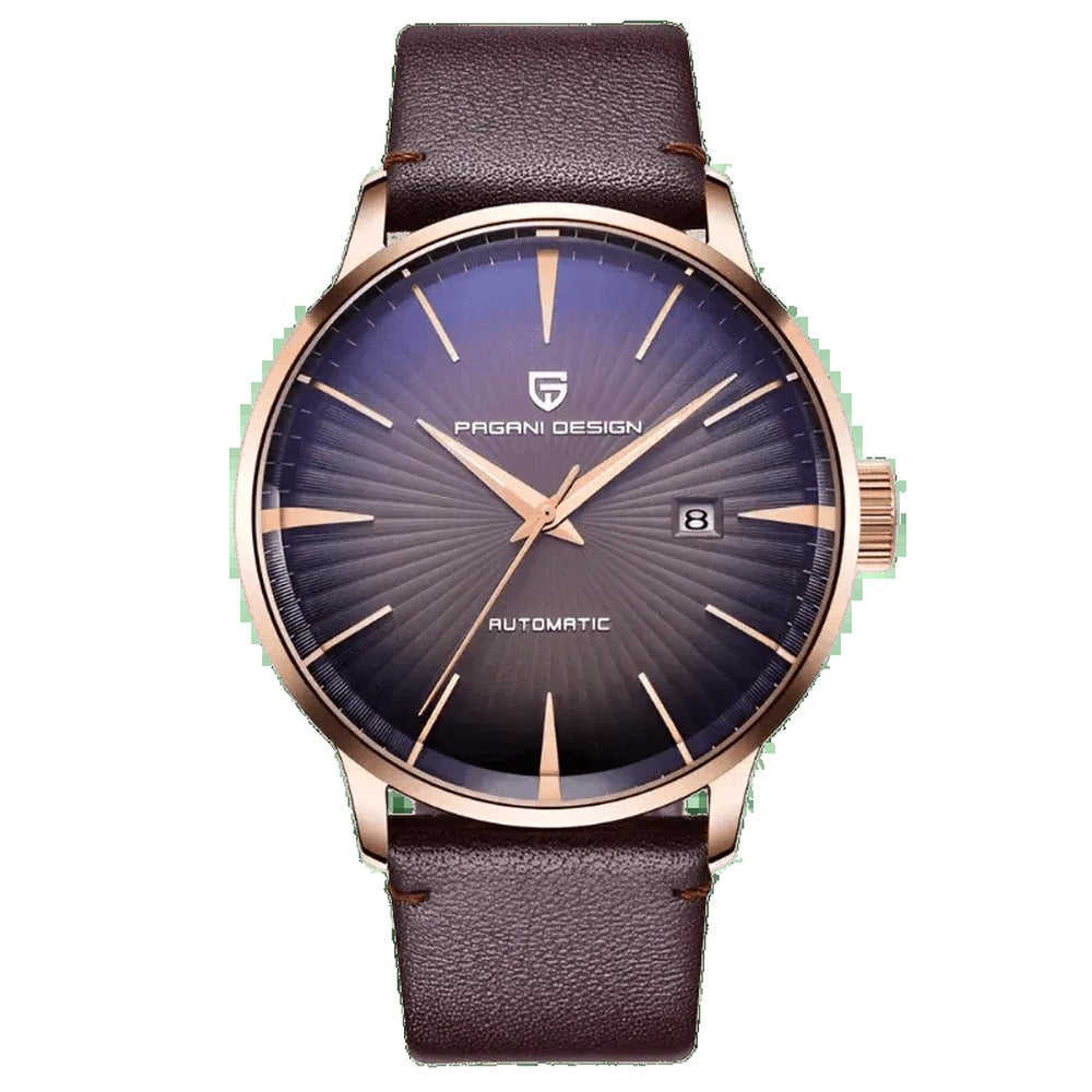 Pagani Design PD-2770 brown gradient dial automatic, rose gold case and brown leather strap