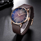 Pagani Design PD-2770 brown dial rose gold case angled on a brown leather strap
