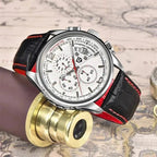 Pagani Design PD-3306 white dial resting on a brass magnifier over a vintage map