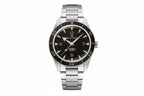 PAGANI DESIGN PD-YS005 41mm automatic watch with black dial silver case stainless steel bracelet front view