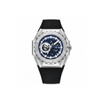 Pagani Design PD-YS007 Skeleton Men's Automatic Watch with blue dial, angled view