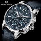 PAGANI DESIGN PD-YS008 VK63 chronograph watch with blue dial, detail view