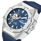PAGANI DESIGN PD-YS010 skeleton watch, blue dial in gift box display