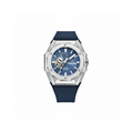PAGANI DESIGN PD-YS010 skeleton watch with blue dial, front view