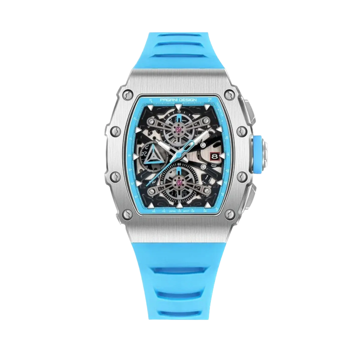 PAGANI DESIGN PD-YS011 Skeleton Dial, Chronograph with blue dial, lifestyle shot