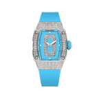 PAGANI DESIGN PD-YS013 women's tonneau watch, blue dial silver case