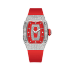 PAGANI DESIGN PD-YS013 Tonneau women's watch with red dial and diamond bezel, front view