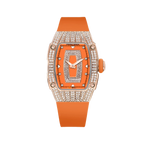 PAGANI DESIGN PD-YS013 women's tonneau watch, orange dial rose gold case