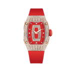 PAGANI DESIGN PD-YS013 women's tonneau watch, red dial rose gold case