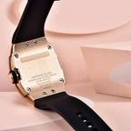PAGANI DESIGN PD-YS013 women's tonneau watch caseback with rose gold finish and engravings