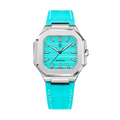 PAGANI DESIGN PD-YS019 Slim men's watch with blue dial and silver steel bracelet, front view