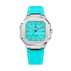PAGANI DESIGN PD-YS019 Slim men's watch with blue dial and silver steel bracelet, front view