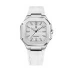 PAGANI DESIGN PD-YS019 men's watch with white dial and white fabric strap, front view