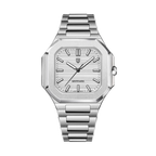PAGANI DESIGN PD-YS019 men's watch with white dial and silver steel bracelet, front view