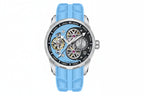 PAGANI DESIGN PD-YS022 44MM Tourbillon watch with sky blue skeleton dial and blue rubber strap