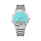 PAGANI DESIGN PD-YS025 skeleton tourbillon watch with ice blue dial, front view