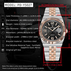 PAGANI DESIGN PD-YS027 automatic watch specifications graphic with dimensions and Miyota 8215 movement