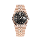 PAGANI DESIGN PD-YS027 honeycomb watch black dial rose gold case, front