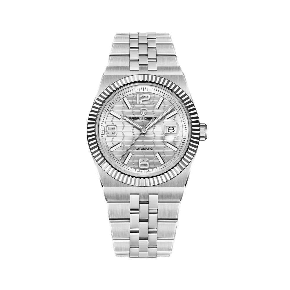 PAGANI DESIGN PD-YS027 honeycomb watch with silver dial, front view