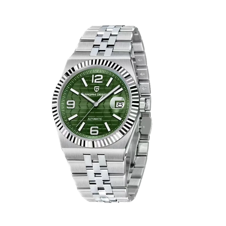 PAGANI DESIGN PD-YS027 mens automatic watch with green dial, front view