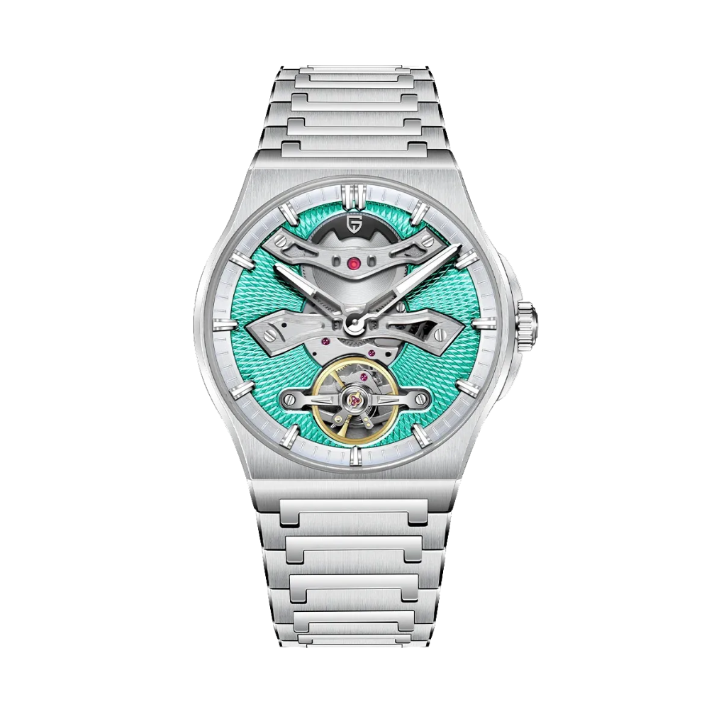 PAGANI DEISGN PD-YS028 42MM Automatic Mechanical Diver Watch with sky blue dial, side view