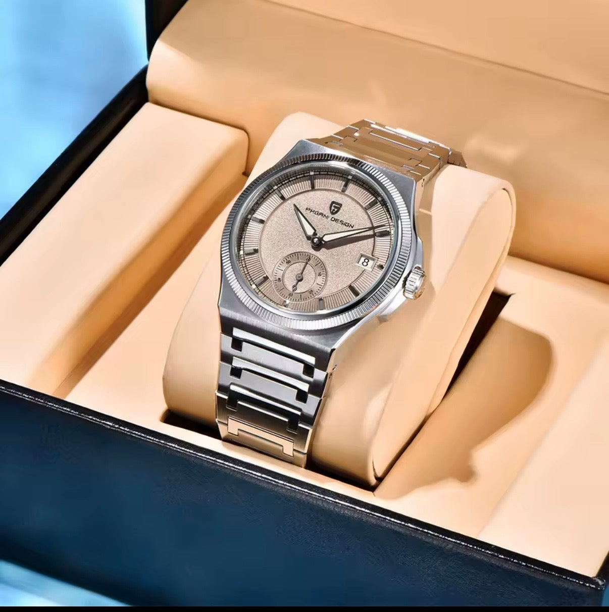 Pagani Design PD-YS029 42mm watch with cream dial in presentation gift box