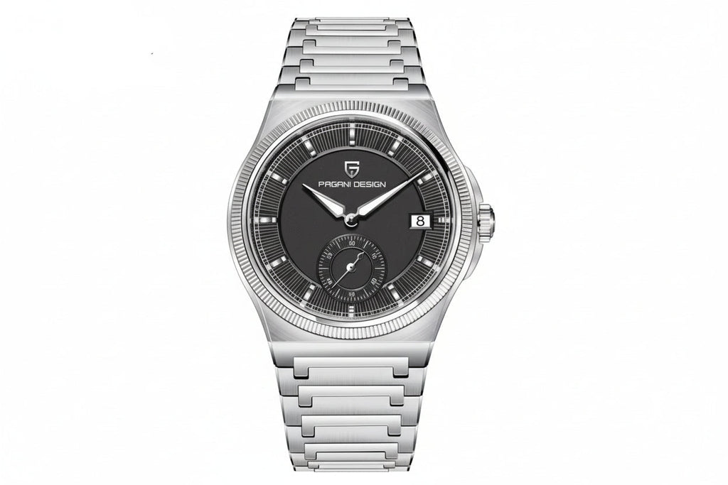 Pagani Design PD-YS029 42mm automatic watch with black dial, front view