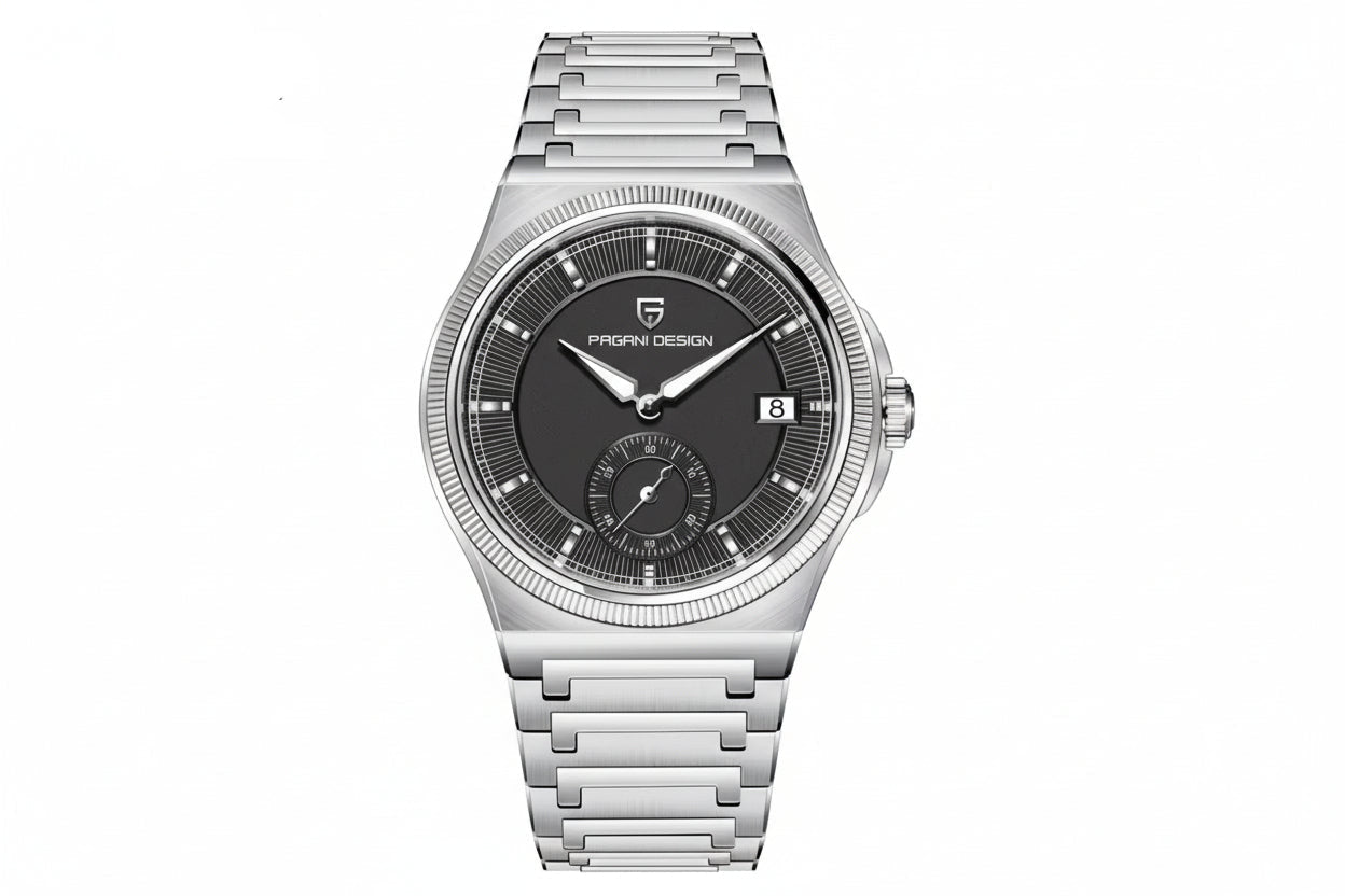 Pagani Design PD-YS029 42mm automatic watch with black dial, front view