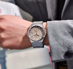 Pagani Design PD-YS029 automatic watch with black dial and two-tone rose gold jubilee bracelet on wrist